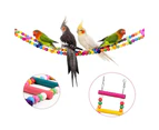 Bird Parrot Toys, Naturals Rope Colorful Step Ladder Swing Bridge for Pet Trainning Playing, Flexible Birds Cage Accessories Decoration - 80cm(12 ladders)