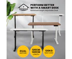 Viviendo Electric Standing Desk Dual Motorised Height Adjustable Sit Stand Workstation 1.2m Oak Colour - Black Base