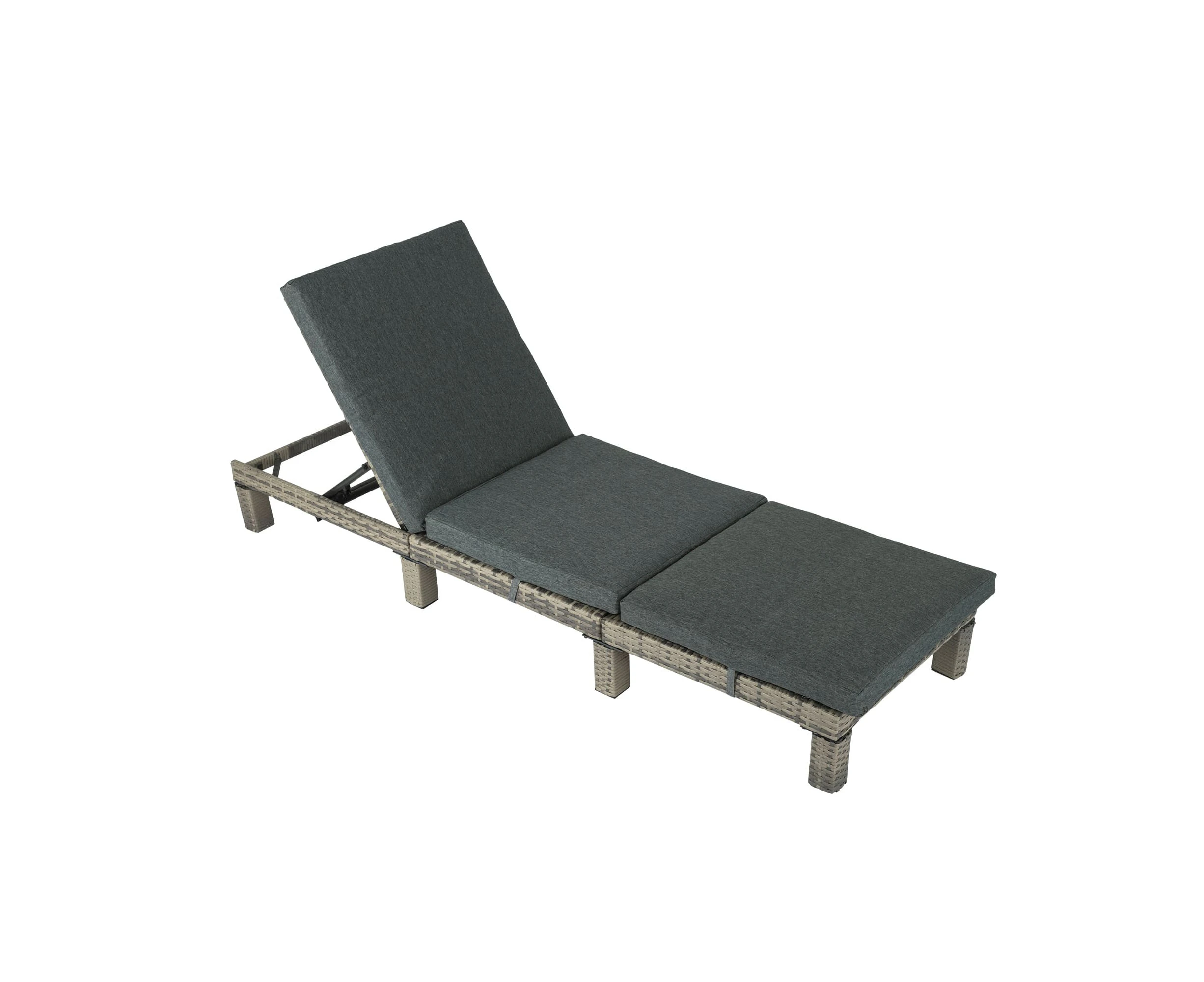 DREAMO Outdoor Wicker Sun Lounge Grey