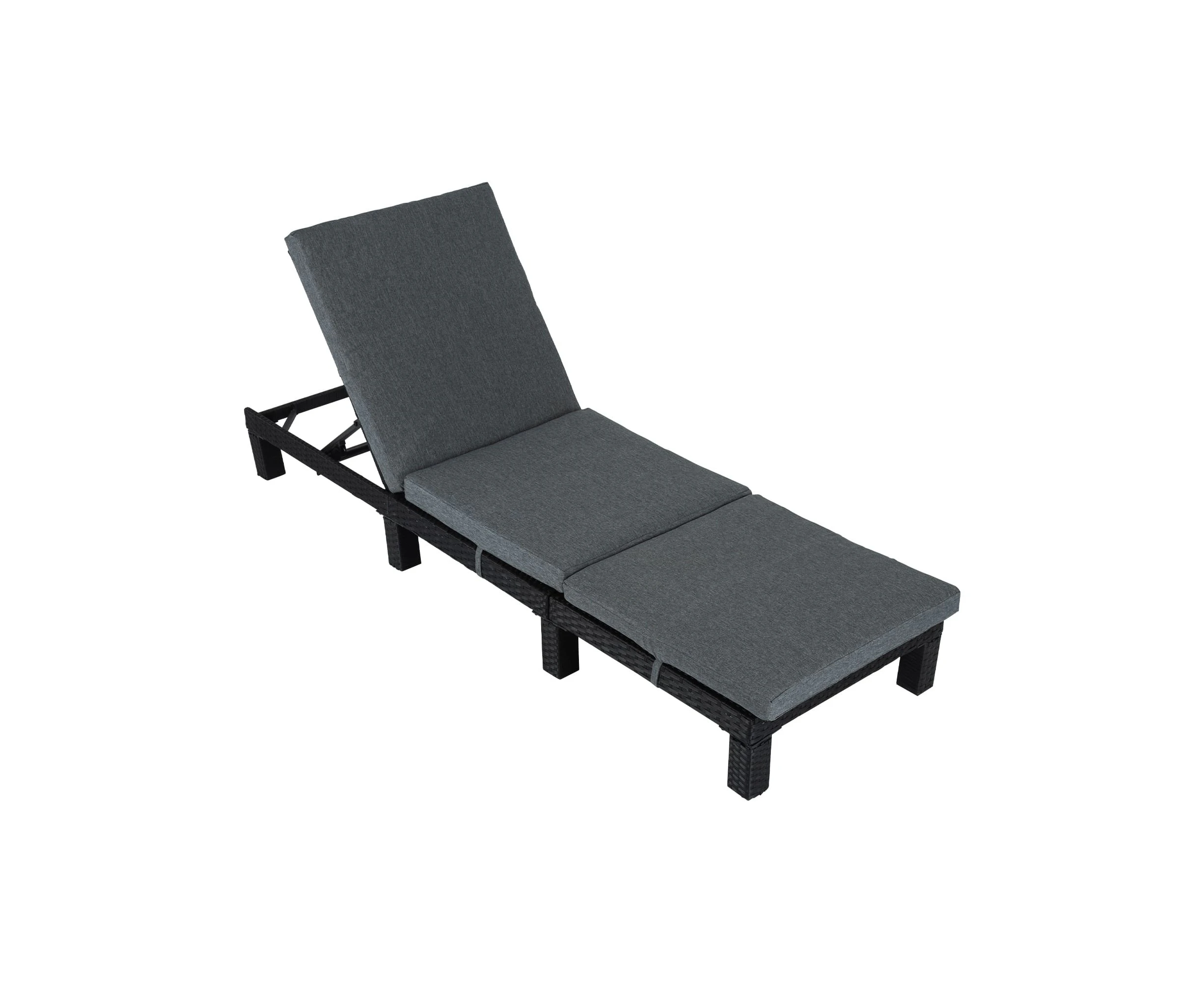 DREAMO Outdoor Wicker Sun Lounge Black