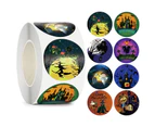 1 Roll Label Stickers Cute Easy to Paste Celebrating Colorful Halloween Pumpkin Witch Ghost Decor Labels for Bar A