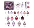 58pcs Christmas Tree Hanging Ornament Set Colorful Shatterproof Christmas Balls Stars Pendant