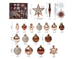 58pcs Christmas Tree Hanging Ornament Set Colorful Shatterproof Christmas Balls Stars Pendant