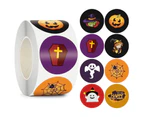1 Roll Label Stickers Cute Easy to Paste Celebrating Colorful Halloween Pumpkin Witch Ghost Decor Labels for Bar E