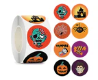 1 Roll Label Stickers Cute Easy to Paste Celebrating Colorful Halloween Pumpkin Witch Ghost Decor Labels for Bar I