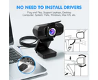 1080P Webcam with Microphone and Privacy Protection Cover, Suitable for Computer, Laptop Video Call Recording Conference, Plug and Play