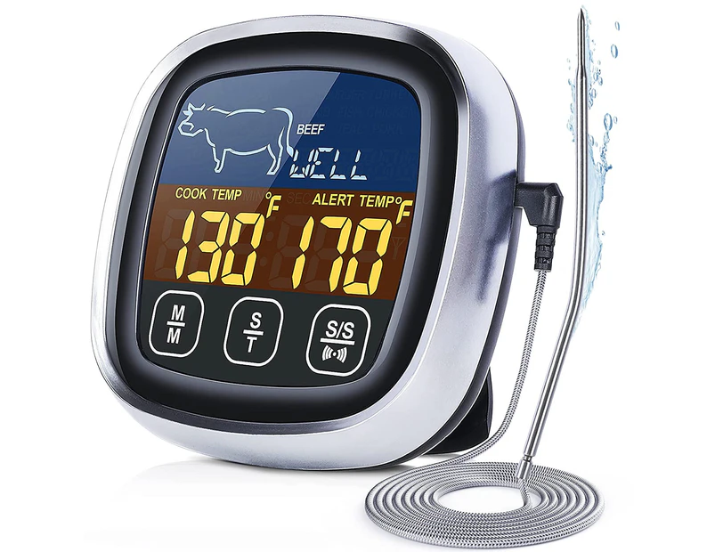 Digital Meat Thermometer for Cooking, Touchscreen LCD Large Display Instant Read Food Thermometer with Backlight