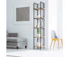 Design Square Randy 5-Tier Narrow Bookcase Display Shelf - Oak/Black