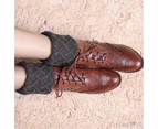 Women Boot Socks Cuffs Knitted Crochet Short Leg Warm Winter Boot Socks - Dark Grey