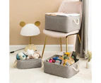 Home Cotton Fabric Storage Basket Toys Storage Bin - Grey