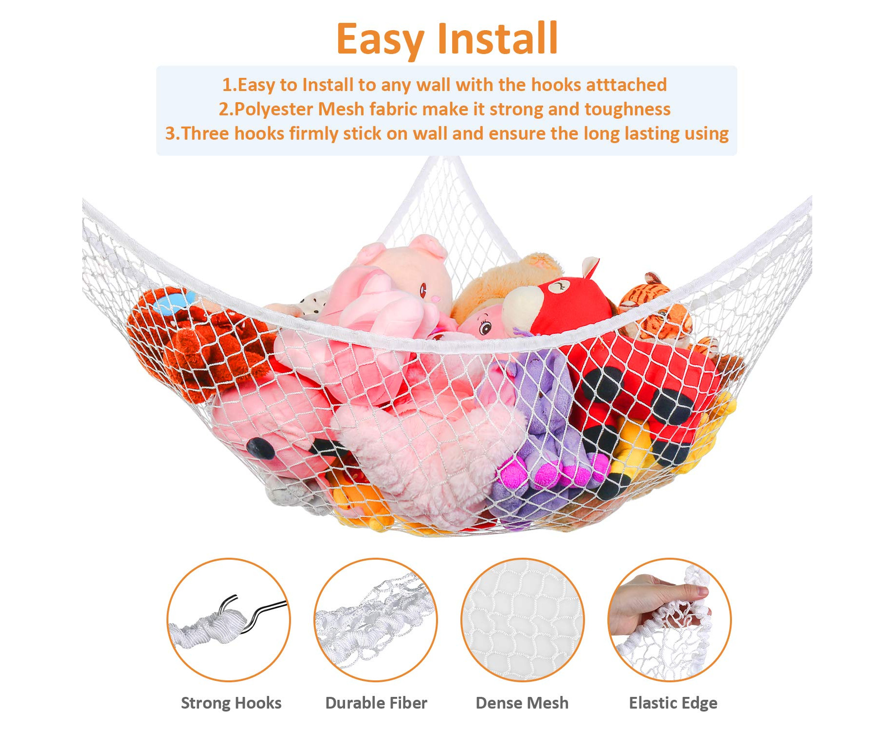 Stuffed Animal Storage Net Hammock Wall Corner Hanging Toys Storage  Organizer Plush Net Toy Holder Hammock Tassels Boho Decor - AliExpress