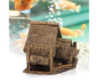 Aquarium Fountain Miniature Garden Ceramic Thatching Hut Fish Tank Decoration-B