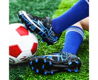 Soccer Shoes Little & Big Kids Lighweight Durable Turf Football Shoes Anti-Slip Soccer Outdoor Performance Firm Cleats - Blue