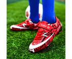 Soccer Shoes Little & Big Kids Lighweight Durable Turf Football Shoes Anti-Slip Soccer Outdoor Performance Firm Cleats - Red