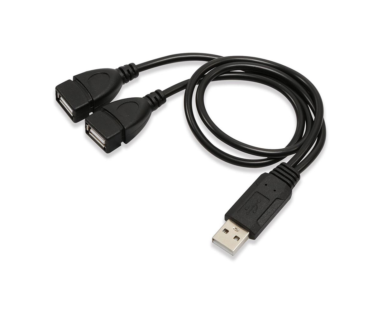 Universal Usb 20 Male To Dual Usb Female Jack Splitter 2 Port Usb Hub Data Cable Adapter Cord 