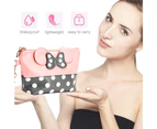 Energy power Leather Travel Makeup Handbag, Cute Portable Cosmetic bag Toiletry Pouch for Women Teen Girls Kids - Pink