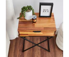 Cooper & Co. 60cm Acacia 1-Drawer Side Table - Natural/Black