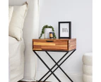 Cooper & Co. 60cm Acacia 1-Drawer Side Table - Natural/Black