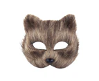 Masquerade Masque Fashionable Elegant Half-face Party Fox Furry Eye Masque for Girl Grey
