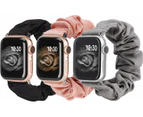 3 Packs Compatible with Apple Watch Band Scrunchies 38mm Cloth Soft Pattern Printed Fabric Wristband Bracelet Women IWatch Elastic Scrunchy Bands 40mm 41mm