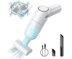 Handheld Vacuum Cleaner Cordless: Mini Rechargeable Hand Vacuum with Strong Suction, Portable Wet Dry Car Vacuum for Carpet Car - White