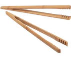 2 Pieces Bamboo Toast Tongs, Tongs for Cooking with Cooking Oil Coating, Eco-friendly