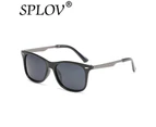 2017 SPLOV New Rivet Men Ray Brand Designer TAC Polarized Women Sunglasses Classic Men Oval Retro Shades Sun glasses UV400 UV-AB - BrightBlack Gray