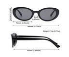 New Retro Oval Sunglasses Small Frame Women's Sunglasses Gothic Glasses PC Frame Sun Glasses Men Women Streetwear Eyewear UV400 - White-Gray