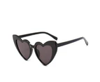 Fashion Love Heart Sunglasses Women Cute Sexy Retro Cat Eye Vintage Cheap Sun Glasses Red Female Eyewear - Black Gray