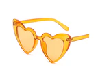 Sexy Cat Eye Love Heart Sunglasses Ladies Retro Big Frame Personality Sunglasses UV400 Protection Eyewear Anti Blue Light Glasse - Clear yellow
