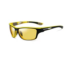 CRIXALIS Design Polarized Sunglasses For Men Vintage Brand Square Anti Glare Driving Sun Glasses Male UV400 zonnebril heren - Style- I Yellow