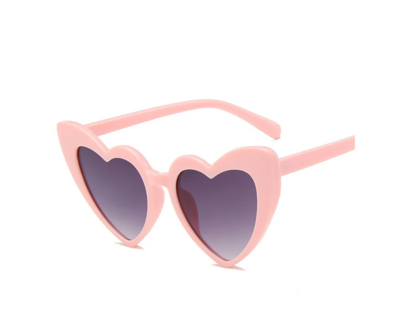 Love Heart Sunglasses Women Big Frame Personality Sunglass Fashion Cute Sexy Retro Cat Eye Vintage Sun Glasses Pink Female - Pink Gray