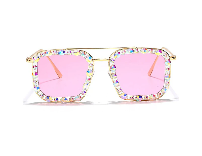 Square Rhinestone Sunglasses Women 2020 Crystal Diamond Sunglasses Men Glasses Oversized Handmade Sunglasses Ladies UV400 - Style- B
