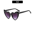 New 3D Stereoscopic Design Love Heart Sunglasses for Women Men Jelly Color Street Shooting Sun Shades Glasses 2022 Gafas De Sol - Black Double Grey
