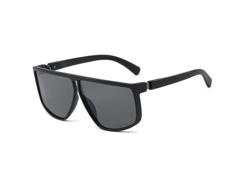 CRIXALIS Oversized Square Sunglasses For Men Brand Anti Glare Driving Sun Glasses Women Fashion Flat Top Goggles Male UV400 - Bright Black