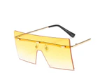 Rimless Oversized Sunglasses Women 2020 Gradient Square Sunglasses Brand Designer Men Retro Small Yellow Glasses Sunnies UV400 - Style- G