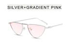 Luxury Women Men Sunglasses Cat Eye Triangle Female Male Eyeglasses UV400 Color Lenses Eyewear Sun Shade Glasses 2022 New Design - Silver Pink