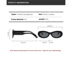 Oval Googles Sunglasses for Women Men Classic Design Travel Rectangle Sun Glasses Ocean Lens Vintage Retro Small Shades Glasses - White