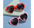 Love Heart Shaped Effects Glasses Watch The Lights Change to Heart Shape At Night Diffraction Glasses Women Fashion Sunglasses - Black