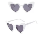 Heart Sunglasses Women Brand Designer Cat Eye Sun Glasses Female Retro Love Heart Shaped Glasses Ladies UV400 Protection - White