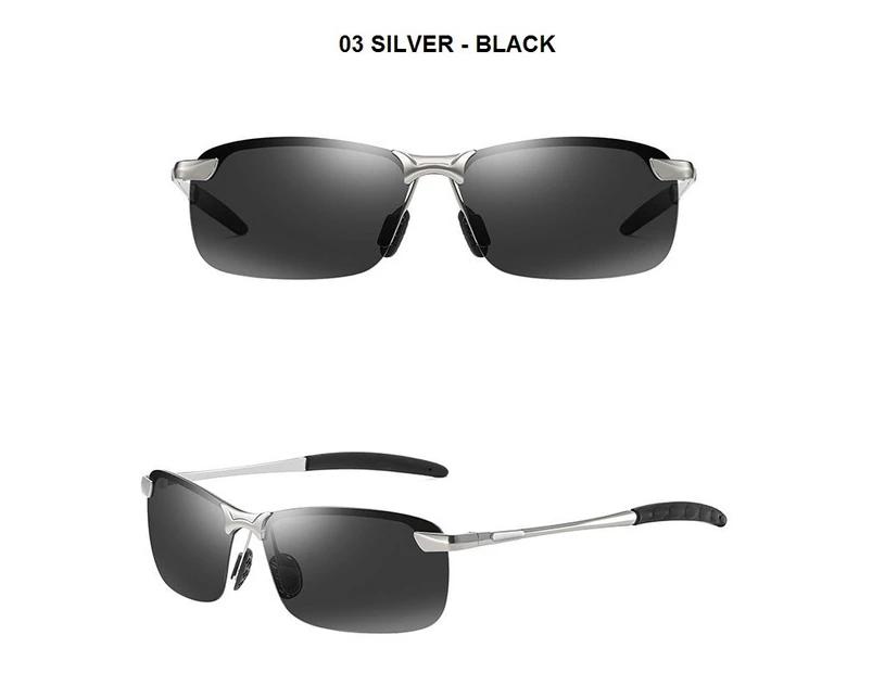 Luxury Men's Polarized Sunglasses For Men Classic Driving Sun Glasses  Vintage Fishing Designer Goggles Male New Shades Man UV400 - Silver - Black