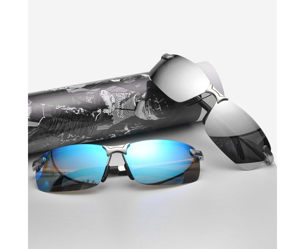 Luxury Men's Polarized Sunglasses For Men Classic Driving Sun Glasses  Vintage Fishing Designer Goggles Male New Shades Man UV400 - Silver - Black