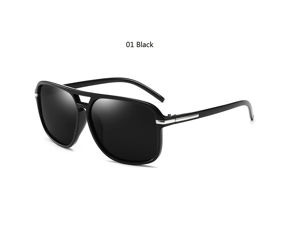 Men's Square Sunglasses Polarized Retro Sun Glasses Brand Designer Sunglasses For Men Women Driving Shades Male Anti-glare UV400 - Black