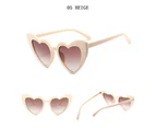 Women Heart Effect Glasses Fashionable Heart Lenses Sunglasses For Women Driving Sunglass Female Pink Sun Glasses UV400 Eyewear - BEIGE
