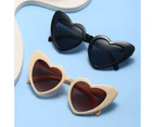 Women Heart Effect Glasses Fashionable Heart Lenses Sunglasses For Women Driving Sunglass Female Pink Sun Glasses UV400 Eyewear - WINE RED