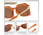 CRIXALIS Vintage Sunglasses Women Fashion Spring Hinge Design Anti-Glare Driving Sun Glasses Ladies Square Retro Shades UV400 - Brown