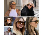 CRIXALIS Fashion Gradient Sunglasses Women Vintage Anti Glare Driving Sun Glasses Female Double Beam Square Shades Ladies UV400 - Transparent