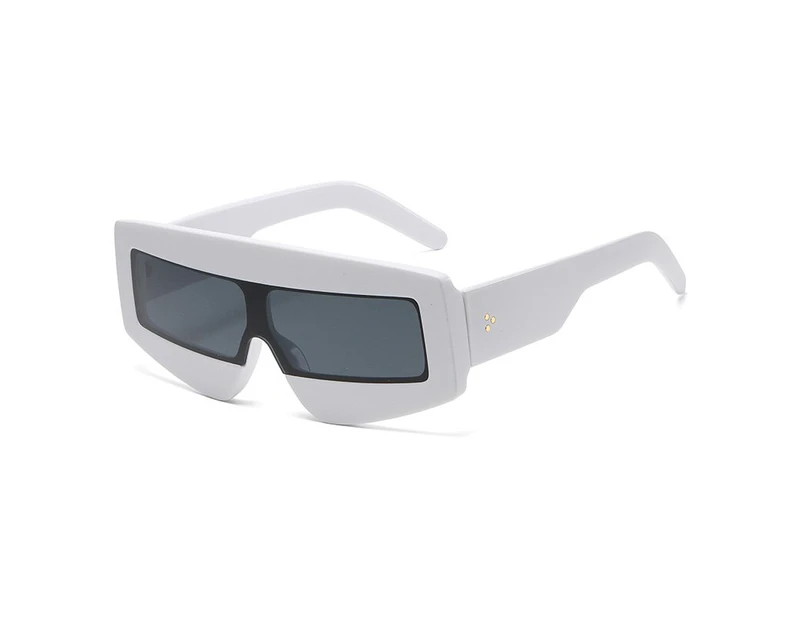 CRIXALIS Oversized Rectangle Design Sunglasses Women Fashion Gothic Sun Glasses Ladies Anti Glare Driving Goggles Female UV400 - White