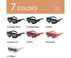 CRIXALIS Oversized Rectangle Design Sunglasses Women Fashion Gothic Sun Glasses Ladies Anti Glare Driving Goggles Female UV400 - Deep Red