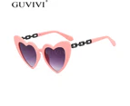 Steampunk Love Heart Sunglasses Ins Fashion Cat Eye Vintage Eyeglasses Unique Hollow Link Chain Arm Shades Valentine's Day Gift - Style- G